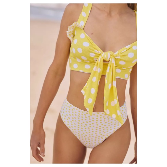 PAPER London | Yellow Polka Dot Bikini Bottoms | Matching Item Available | | NWT - Picture 4 of 7